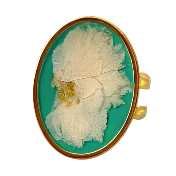 Anillo Brisa Esmeralda bañado en oro