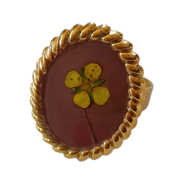 Anillo Sol Terracota~ bañado en oro