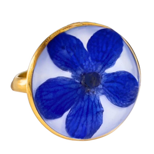 Anillo Recuerdo Azul bañado en oro