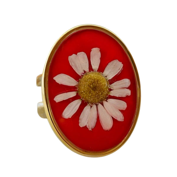 Anillo Corazón Carmesí bañado en oro