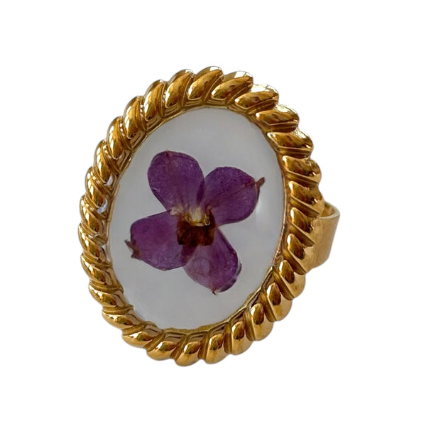 Anillo Sueño Lila~ bañado en oro