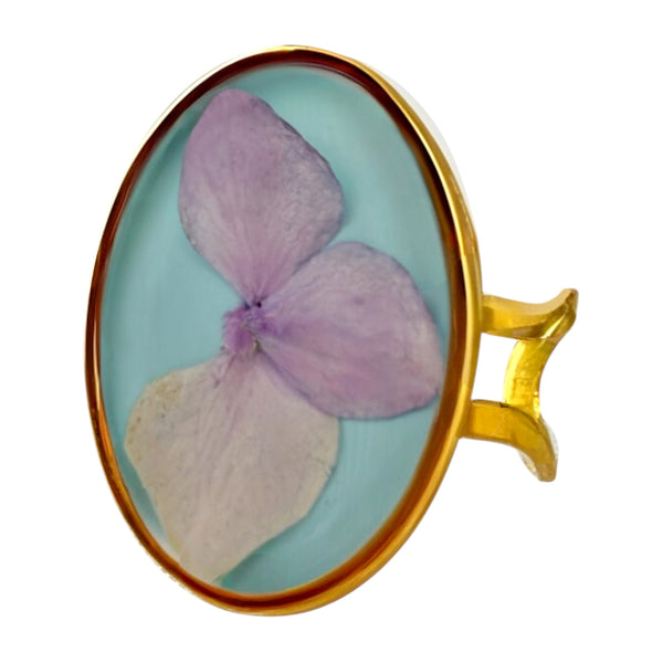 Anillo Color Cielo bañado en oro