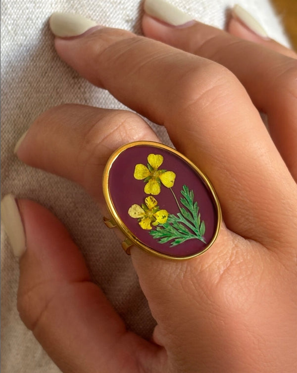 Anillo Luz de Primavera~ bañado en oro