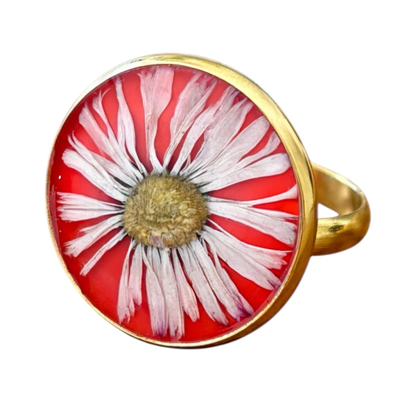 Anillo Corazón de Fuego bañado en oro