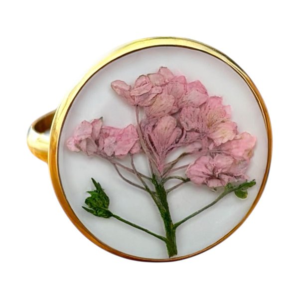 Anillo Suspiro Floral bañado en oro